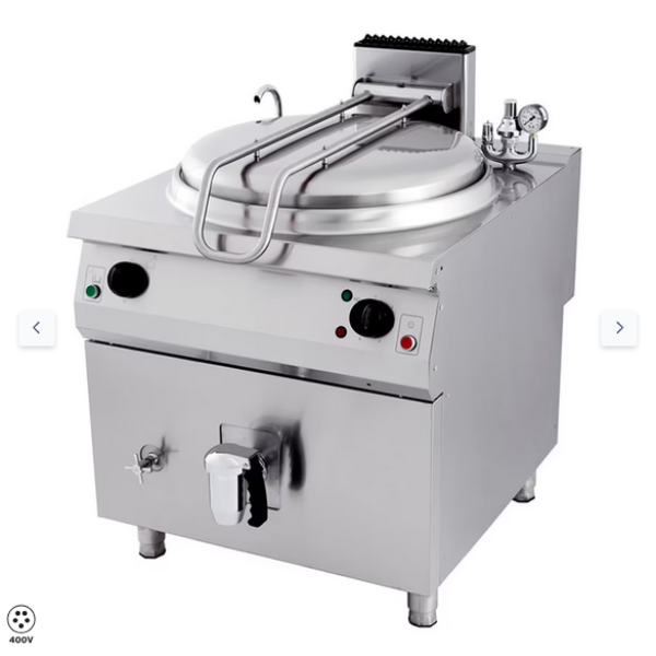  Τηγάνι βρασμού Premium 160L - Ηλεκτρικό - Έμμεσο - 80cm πλάτος - 90cm βάθος